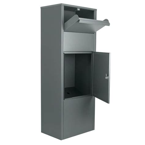 large steel freestanding floor parcel lockable drop slot mail box|free standing parcel slot box.